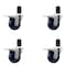 Service Caster 3.5'' Solid Poly Swivel 1-5/8'' Expanding Stem Caster Set Total Lock Brake, 4PK SCC-EXTTL20S3514-SPUS-158-4 - alternate 1